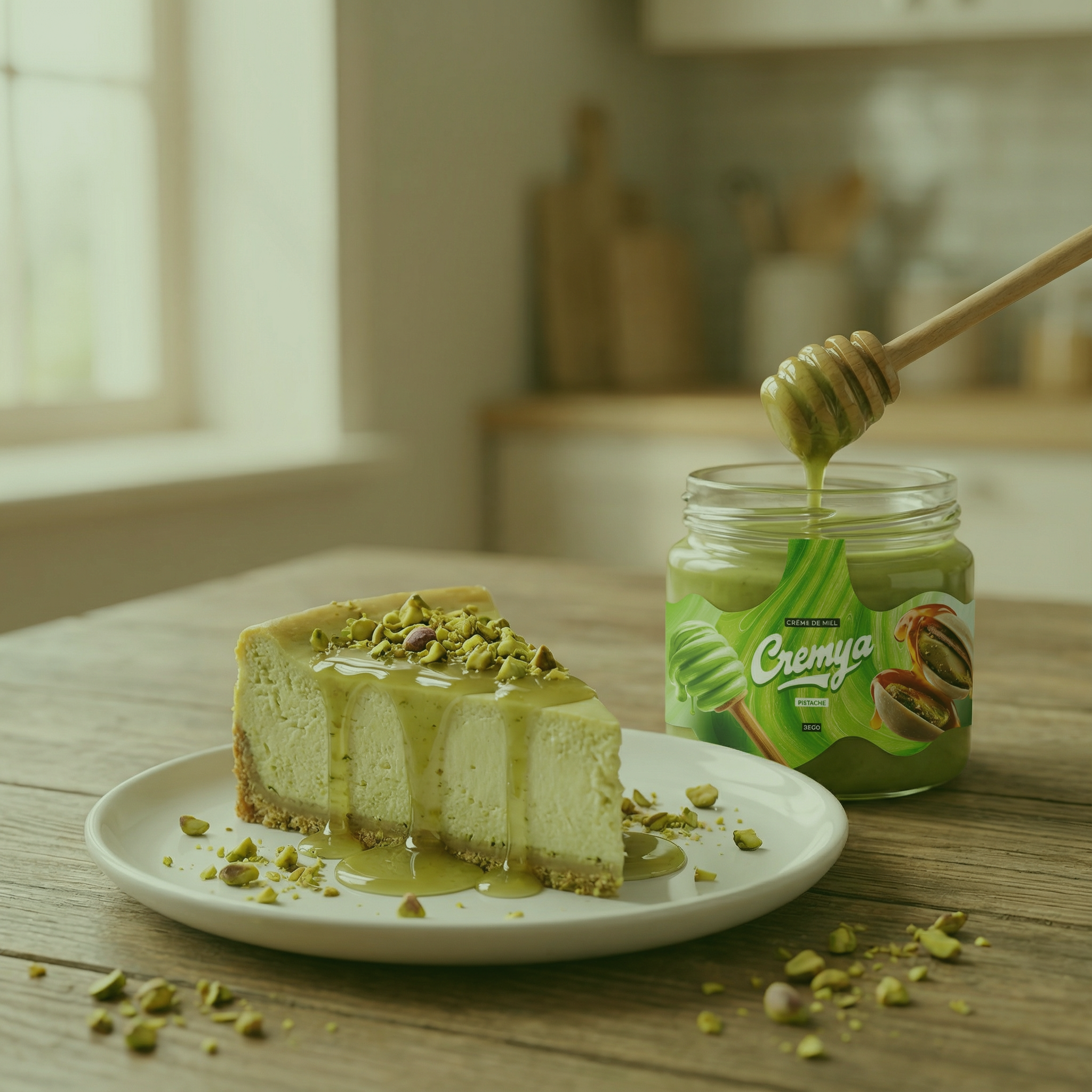 Cheesecake miel-pistache — Le dessert crémeux qui fait craquer tout le monde !